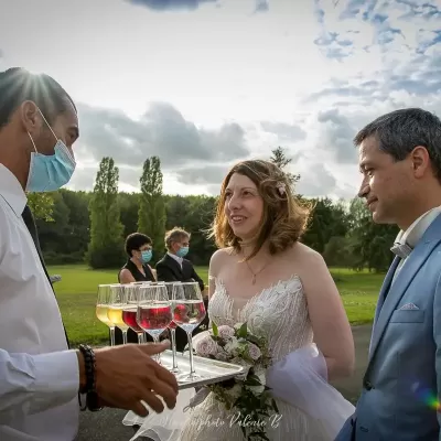 Cocktail du mariage au chateau du parc saint lambert